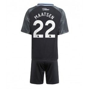 Aston Villa Ian Maatsen #22 Segunda Equipación Niños 2025-26 Manga Corta (+ Pantalones cortos)